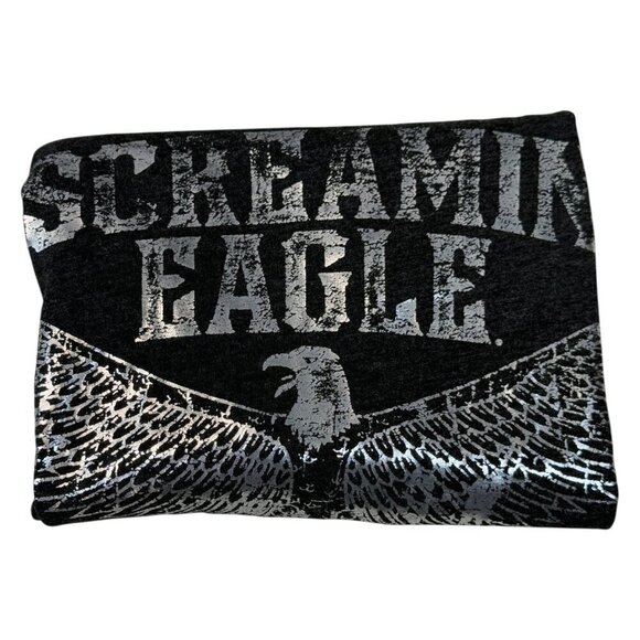 Harley-Davidson Screamin Eagle T-Shirt Womens Sz M Black/Silver Cap Sleeve Tee - Picture 2 of 8